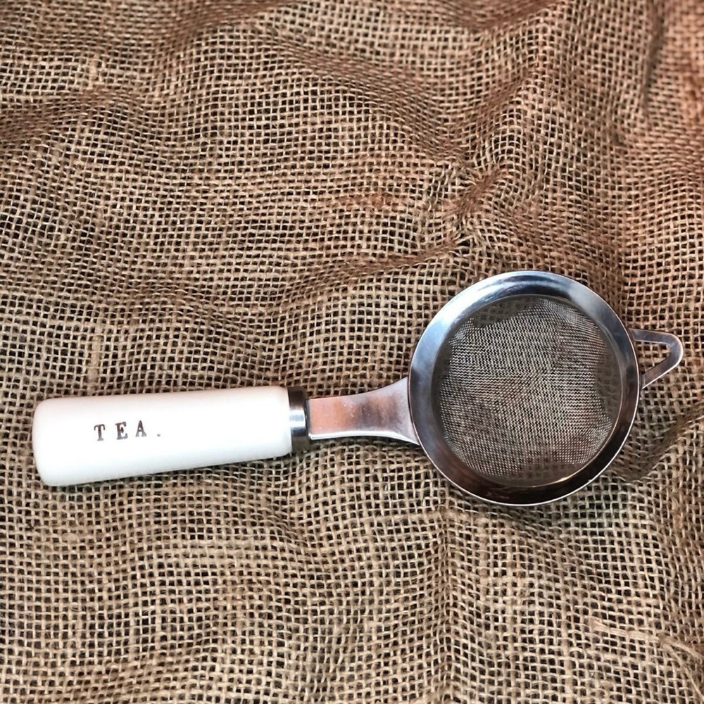 Rare HTF Rae Dunn Boutique Tea Strainer Typewriter Print Vintage